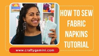 How to Sew Fabric Napkins Perfectly mitered corners [upl. by Lonny]