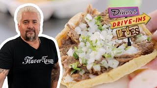 Guy Fieri Eats at Tacos y Birria La Unica in LA  Diners DriveIns and Dives  Food Network [upl. by Stauder]