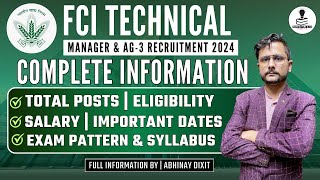 FCI Recruitment 2024  FCI Vacancy 2024  Complete Information  Agriculture amp GK [upl. by Bryanty140]