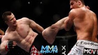 Brendan Schuab vs Mirko Cro Cop CRAZY KO  MMA SHOUTS [upl. by Sinnelg]