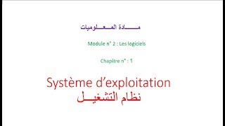 Chapitre° 4  système dexploitation [upl. by Eugenia498]