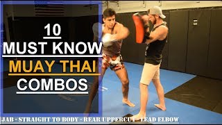 2020 10 MUST KNOW Muay Thai Combos For Beginners [upl. by Oilerua]