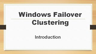 Windows Failover Clustering  Introduction  Ms SQL [upl. by Tompkins]