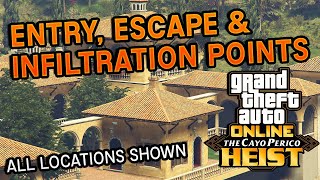 ALL Entry Escape and Infiltration Points in Cayo Perico Heist  GTA 5 Online [upl. by Sergius]