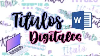 TÍTULOS BONITOS EN WORD  Descarga fuentes en Dafont  Ale Digitaal♡ [upl. by Ydoj]