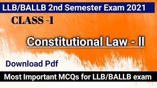 Constitutional law  II Most important MCQs for LLBBALLB 2nd semester  class 1 Kritika BALLB [upl. by Enovad]