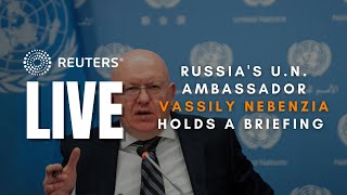 LIVE Russias UN ambassador holds a briefing [upl. by Elleirda]