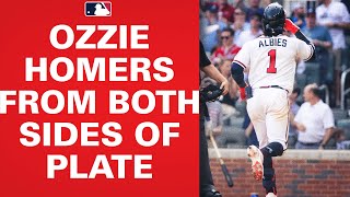 Dual threat Ozzie Albies homers from BOTH sides of the plate in same game [upl. by Barnett]