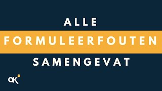 Alle formuleerfouten samengevat [upl. by Bromleigh]