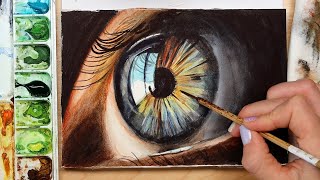 Realistic Closeup Eye Watercolor Painting Tutorial [upl. by Stokes614]