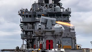 The Waspclass amphibious assault ship USS Iwo Jima LHD 7 transits the Gulf of Aden [upl. by Season537]