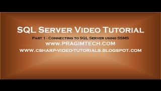 Connecting to SQL Server using SSMS  Part 1 [upl. by Phedra]