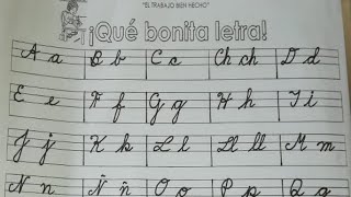 Escritura en letra cursiva del abecedario [upl. by Pedaiah]