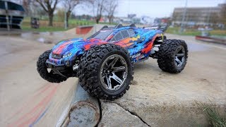 NEW Traxxas Rustler 4x4 VXL Trashed at Skate Park [upl. by De]