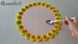 Simple Rangoli DesignRangoli Designs Easy Rangoli Designs रंगोली [upl. by Yrahcaz765]