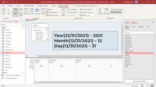 How to use Date Year Month Day functions as Criteria in Queries in MS Access  Office 365 [upl. by Rehtse393]