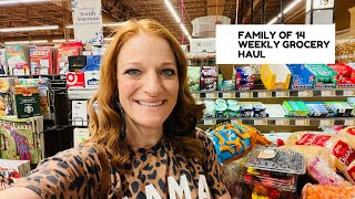 FAMILY OF 14 WEEKLY GROCERY HAUL [upl. by Ydarg]