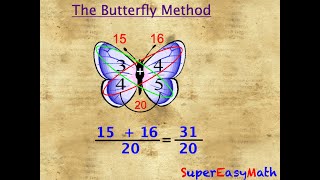 Add and Subtract unlike Fractions  Butterfly Method [upl. by Kong]