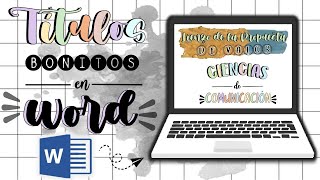 Cómo hacer títulos bonitos en Word [upl. by Holli]