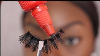 Easy Eyelash Tutorial  How To Apply Strip Lashes [upl. by Alon]