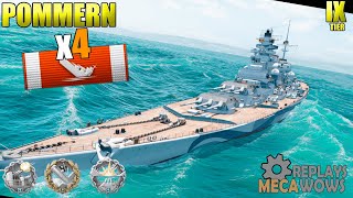 POMMERN HARD BRAWL 4 KILLS  World of Warships Gameplay [upl. by Gollin]