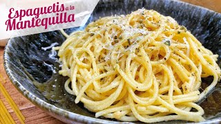 ESPAGUETIS A LA MANTEQUILLA CON AJO  Receta de pasta fácil y rápida [upl. by Rodi]