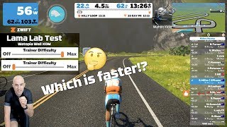 Zwift Trainer Difficulty Faster Climbing on Zwift  350W Lama Lab Test [upl. by Ettesoj]