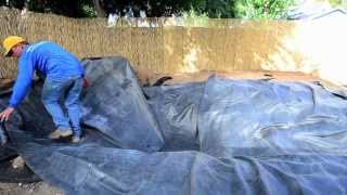 How to build a Fish Pond  Part 6  Pond Liner amp Underlayment [upl. by Rosenkrantz]