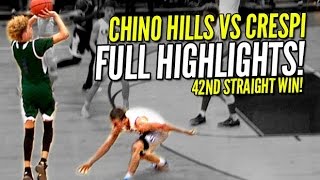 LaMelo Ball Hits Halfcourt Shots Like Layups Chino Hills vs Crespi FULL Highlights [upl. by Aisak]