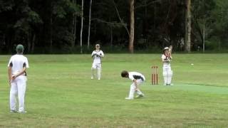 9 year old fast bowler bowling over 75 kmh in under 10 cricket [upl. by Lrak215]