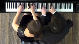 Hungarian Dances No 5 J Brahms  Passepartout Piano Duo [upl. by Sitto309]