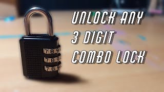 How To Unlock ANY 3DIGIT COMBO LOCK in 1 minute [upl. by Jannelle838]