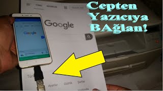 Cep Telefonundan YAZICIYA Kablolu Bağlanarak ÇIKTI Almak [upl. by Nwahsyd]