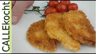 Knuspriges Gemüseschnitzel selber machen panieren und braten  Rezept [upl. by Kerry159]