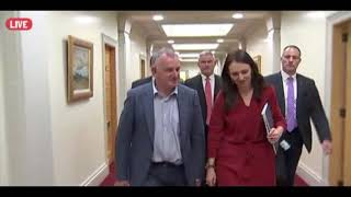 Jacinda Ardern NZs new PM walks to press conference [upl. by Ahselef]