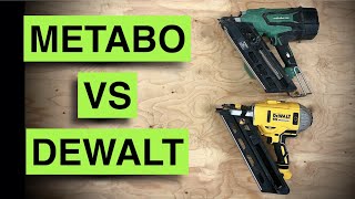 Dewalt vs Metabo Nailer a comparison of speed weight amp shooting power [upl. by Einal]