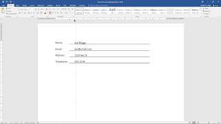 The Three Tabs method for form underline creation in Microsoft Word [upl. by Phail276]