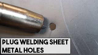 HOW TO PLUG WELD HOLES IN AUTO BODY PANELS [upl. by Nerdna]