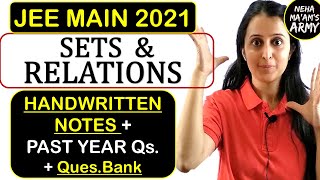 JEE MAIN 2021  2022 SETS RELATIONS and FUNCTIONS  HANDWRITTEN NOTES  PYQs  QUESTION BANK [upl. by Tiffany]