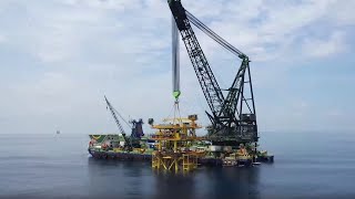 Pan Malaysia Projects Bakong Wellhead Platform Installation [upl. by Noxid]