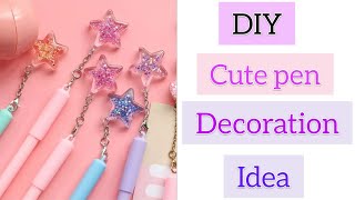 DIY homemade cute pen decoration How to make pen decoration homemade pen idea [upl. by Krilov]