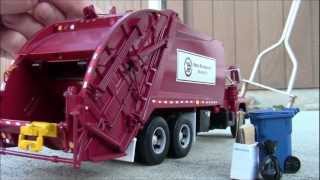 First Gear 134 Scale Custom Garbage Truck  Mack quotRquot Series w McNeilus RearLoad [upl. by Yelich2]