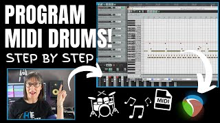 How To Program A Drum Track Using MIDI In Reaper DAW Recording Software [upl. by Erodeht]