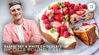 EASY Baking Raspberry amp White Chocolate Cake Recipe [upl. by Ortrude]