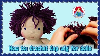 DIY  Doll Wig Step by Step Tutorial Crochet Cap Hook and Loop Method  Sami Dolls Tutorials [upl. by Ammej]