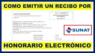 Como emitir un recibo por honorario electrónico  Sunat [upl. by Saleme]