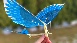 How to Make a Flying Bird Ornithopter  Amazing Toy [upl. by Eelydnarb535]