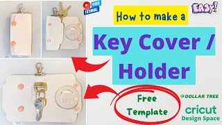 How To Make A Key Cover  Faux Leather  Coin Holder  Cricut  EASY  Step By Step  DIY by Ces [upl. by Oironoh]