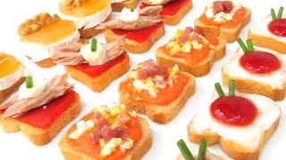 Canapés variados Fríos originales Fáciles y Baratos [upl. by Enihpets]