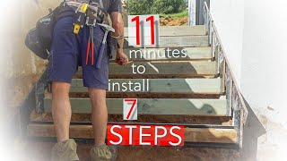 11 MINUTES TO INSTALL CONCRETE STAIRS BETWEEN WALLS [upl. by Valeta]